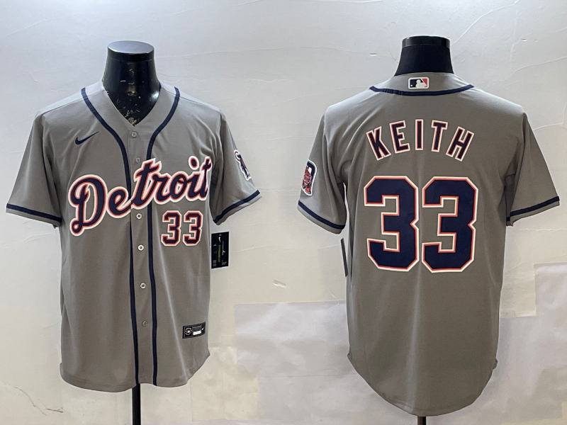 Men's Detroit Tigers Colt Keith #33 Gray Road Limited Player Jersey baseball jersey product view 1