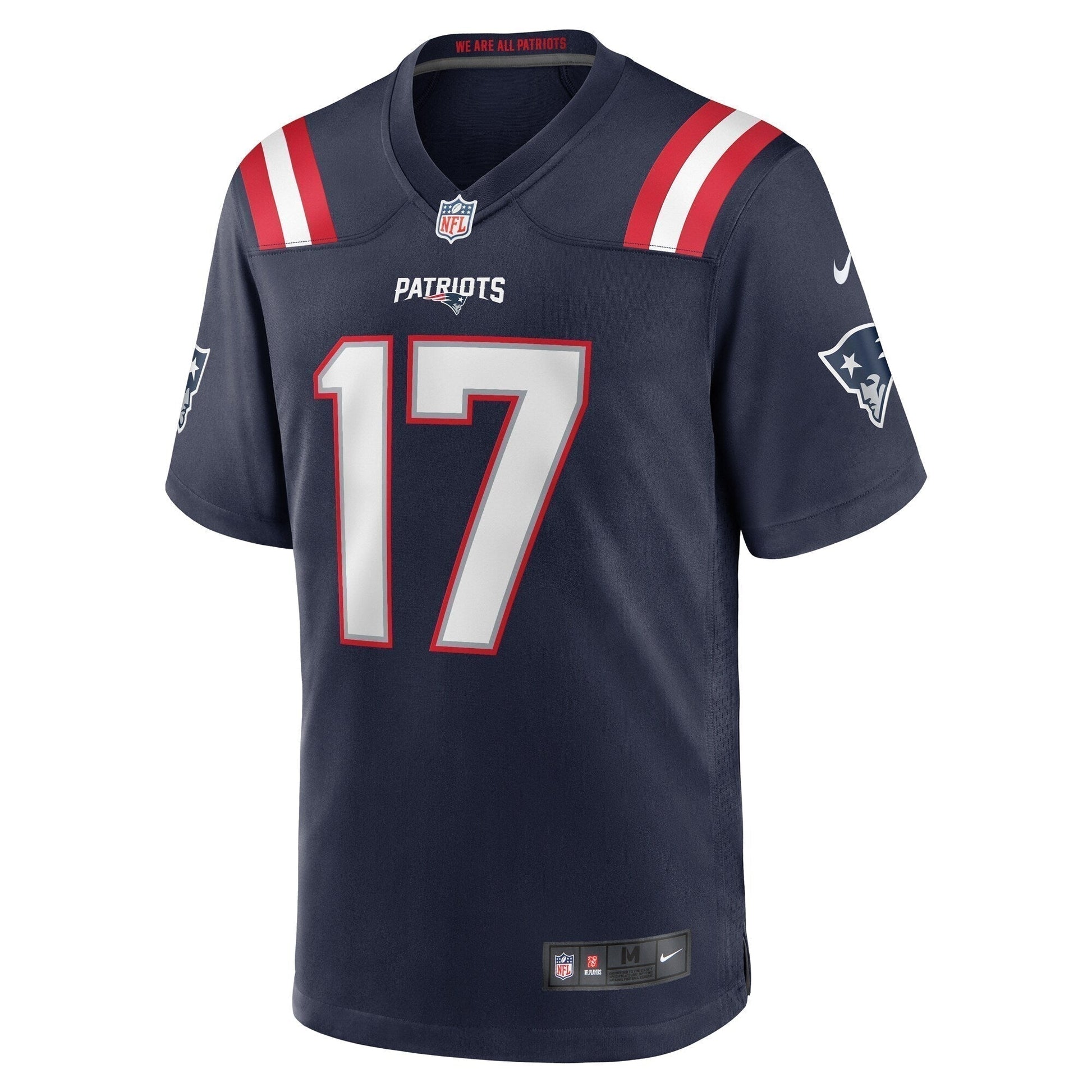 Bryce Baringer New England Patriots Team Game Jersey - Navy football jersey product view 2