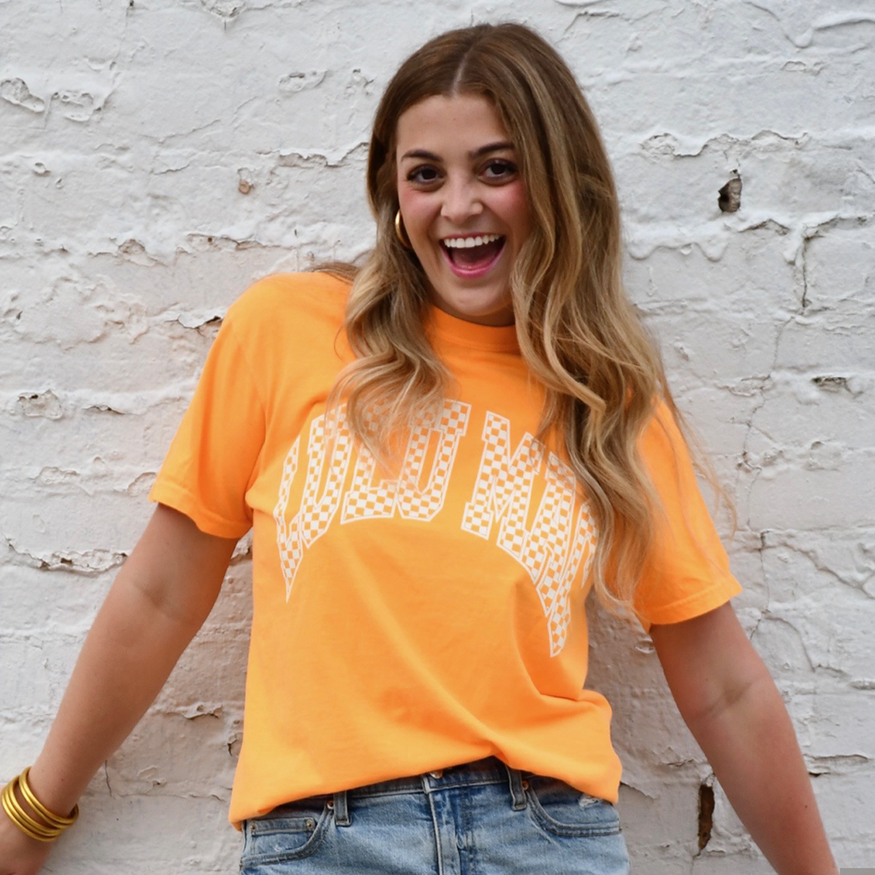 LM-CHK-1000 Checkered Adult Bright Orange Comfort Colors Tee Unisex T-shirt, Sweatshirt, Hoodie, Long Sleeve Tee - T-Shirt, Sweatshirt, Hoodie
