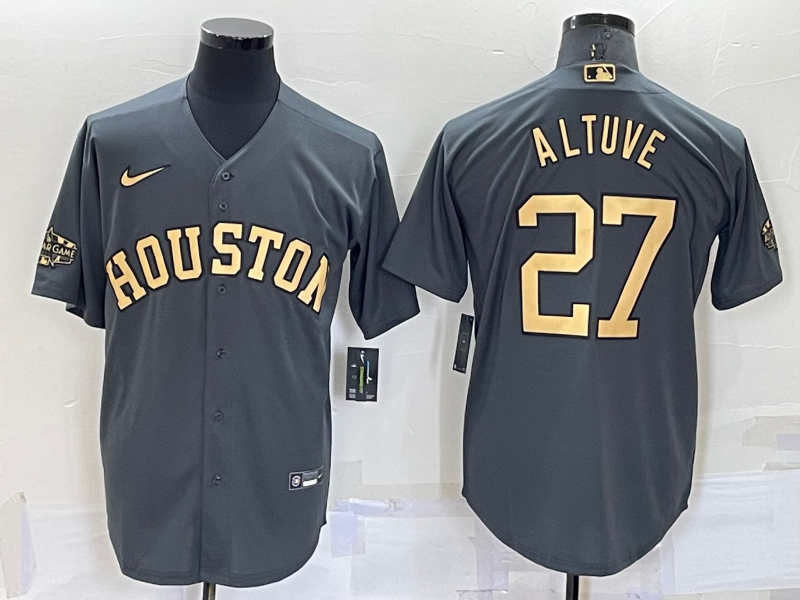 Men's Houston Astros Jose Altuve Gray Stitched Jersey baseball jersey product view 1