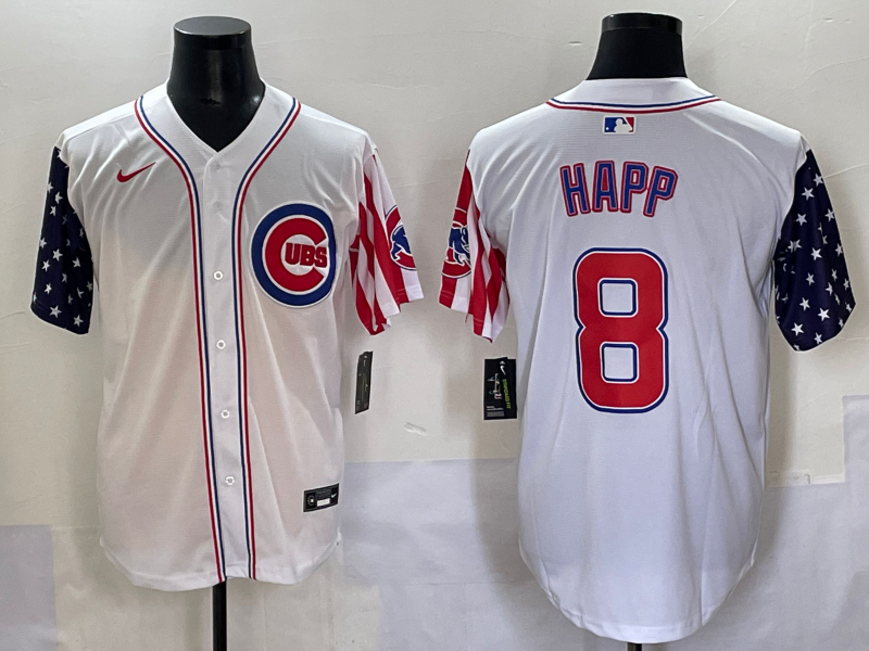 Men's Chicago Cubs Ian Happ #8 White Limited Player Jersey baseball jersey product view 1