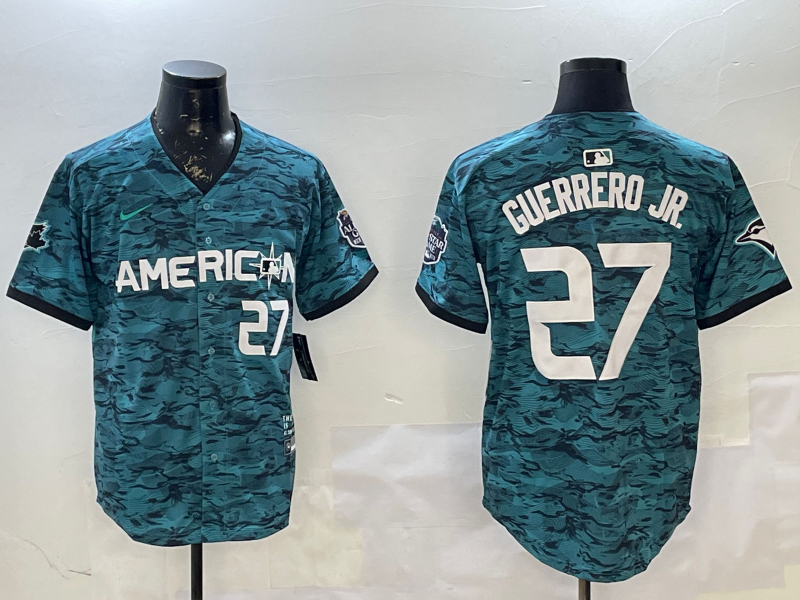 Men's American League Vladimir Guerrero Jr. Teal 2023 MLB All-Star Game Limited Player Jersey baseball jersey product view 1