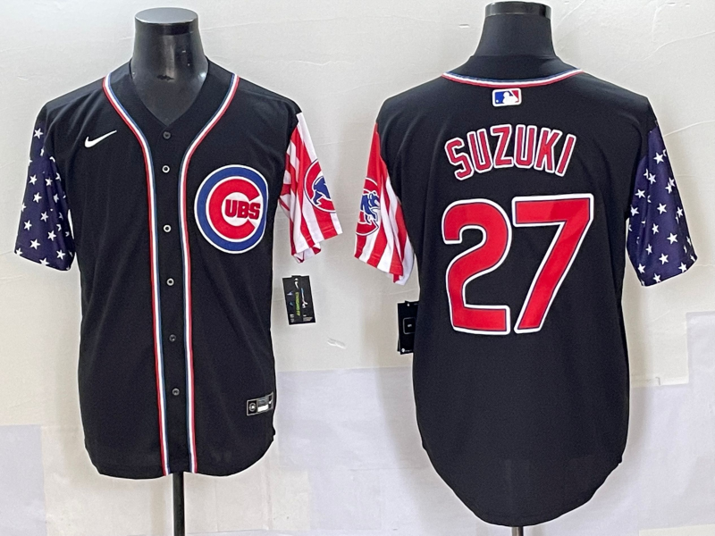 Men's Chicago Cubs Seiya Suzuki Black Limited Player Jersey baseball jersey product view 1