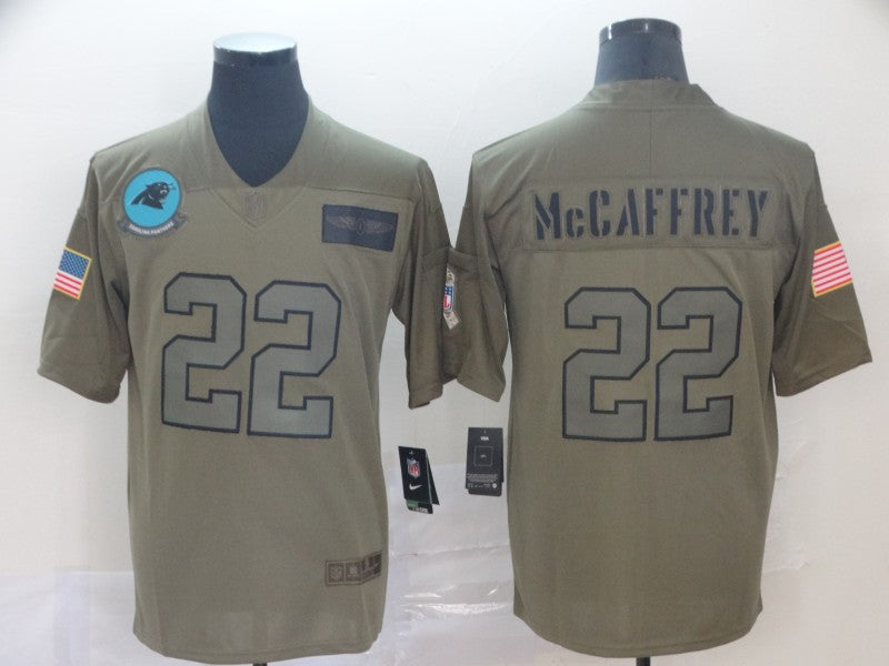 Men's Carolina Panthers Christian McCaffrey #22 Brown Game Jersey1 football jersey product view 1