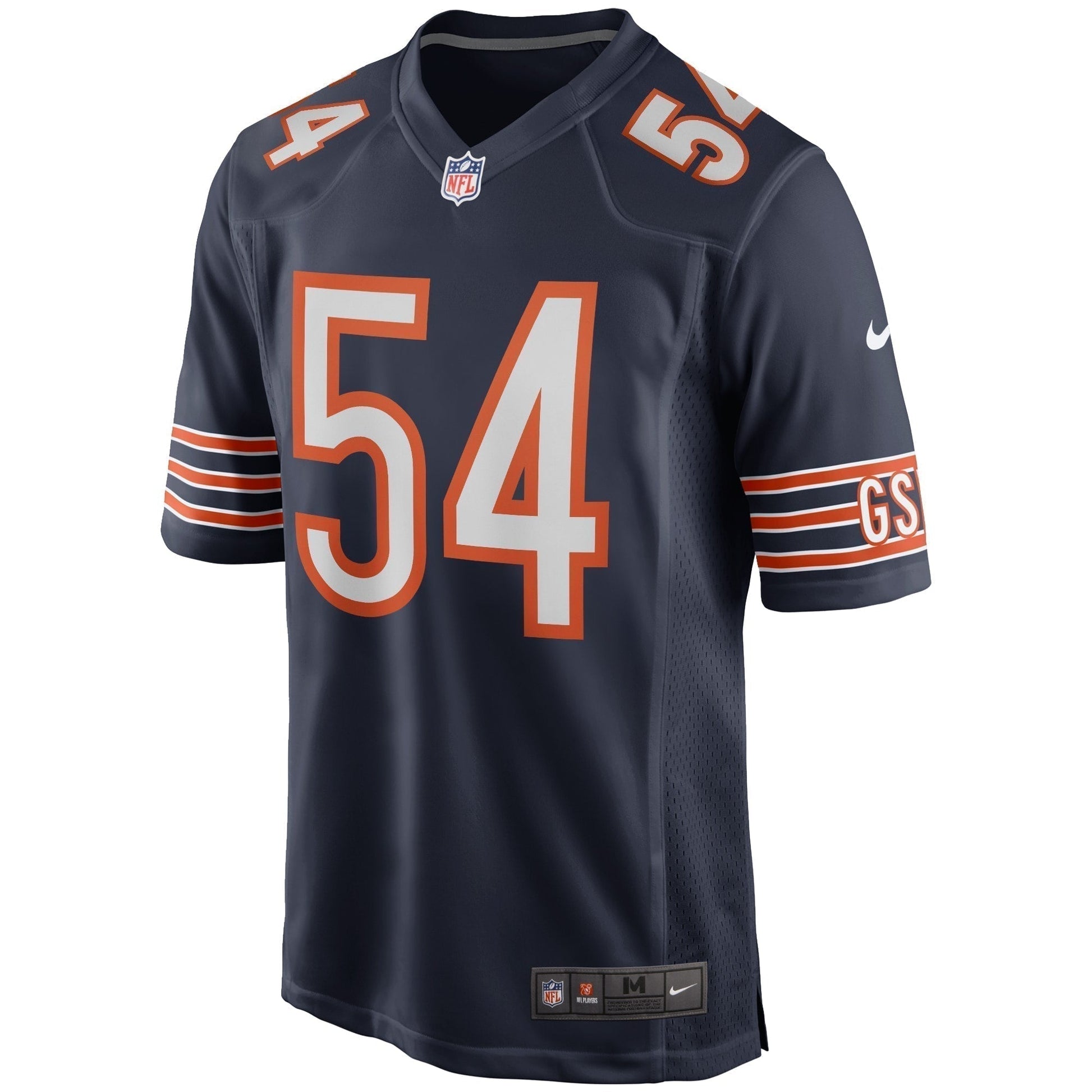Brian Urlacher Chicago Bears Game Retired Jersey - Navy football jersey product view 2