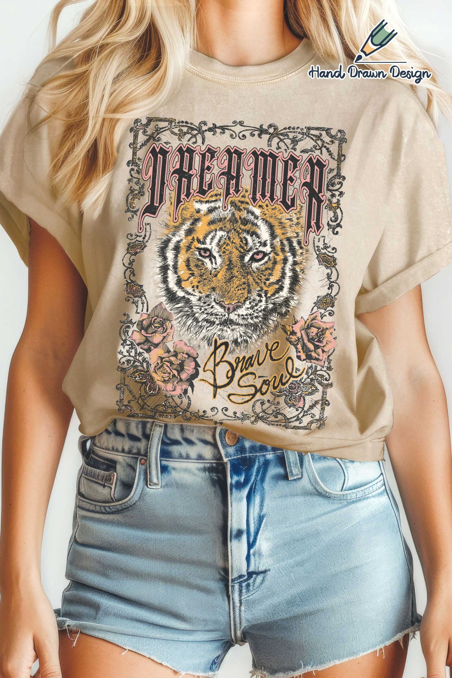Dreamer Tiger Mineral Hand Drawn Graphic T-Shirts Unisex T-shirt, Sweatshirt, Hoodie, Long Sleeve Tee - T-Shirt, Sweatshirt, Hoodie