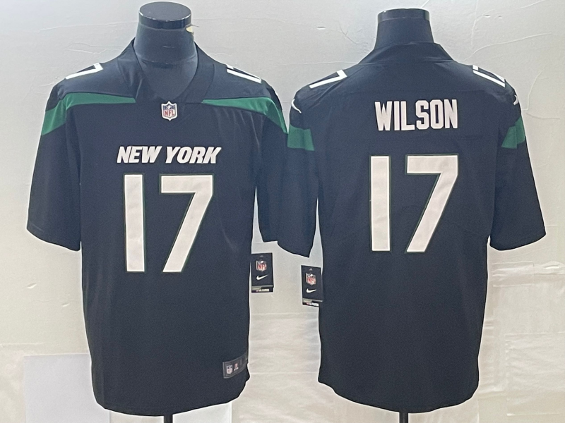 Men's New York Jets Garrett Wilson Stealth Black Alternate Vapor Untouchable Limited Jersey football jersey product view 1