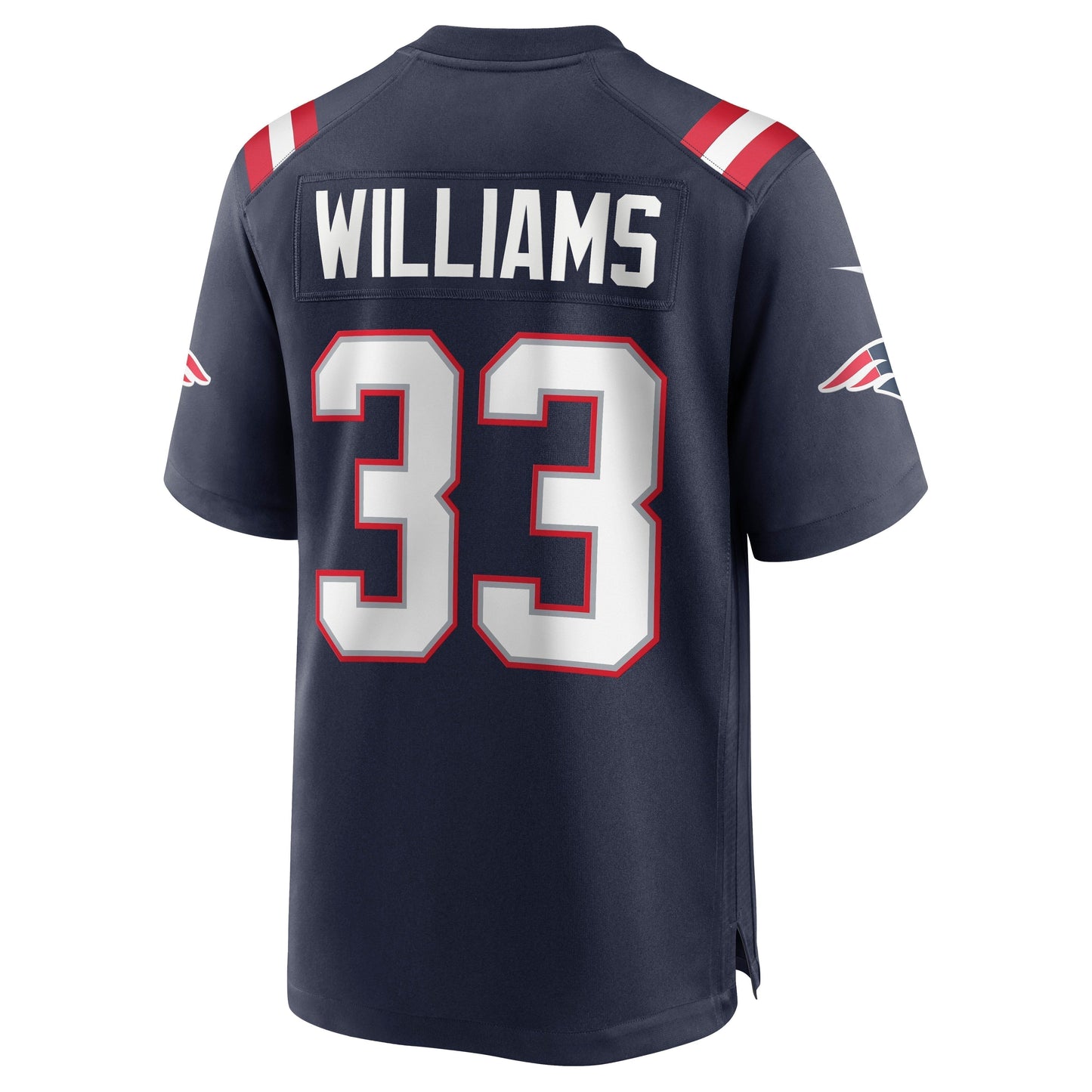 Joejuan Williams New England Patriots Game Jersey - Navy football jersey product view 3