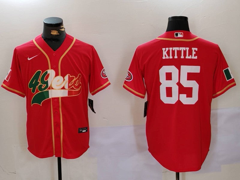 Men's San Francisco 49ers George Kittle Scarlet Game Jersey football jersey product view 1
