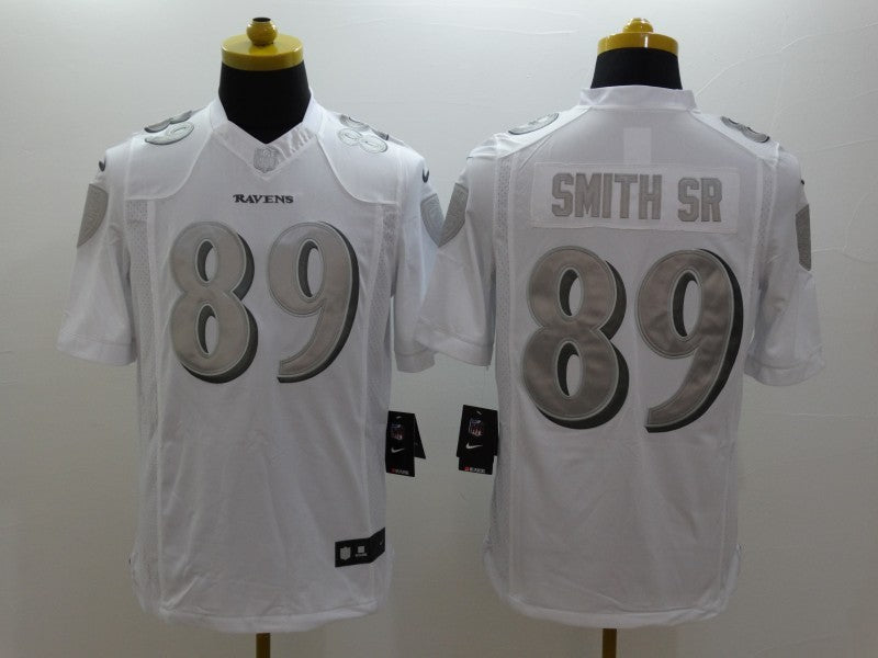 Men's Baltimore Ravens Steve Smith Sr #89 White Game Jersey1 football jersey product view 1