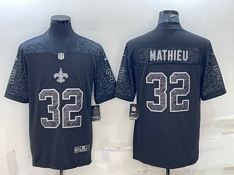 Men's New Orleans Saints Tyrann Mathieu Black RFLCTV Limited Jersey football jersey product view 1