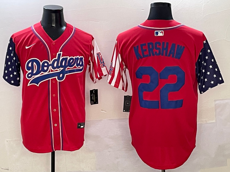 Men's Los Angeles Dodgers Clayton Kershaw #22 Red Player Jersey baseball jersey product view 1