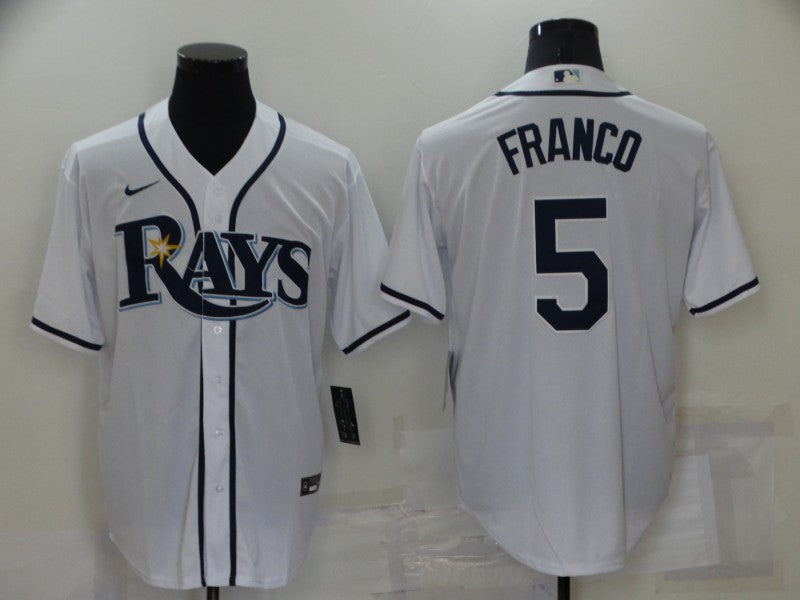 Men's Tampa Bay Rays Wander Franco White Replica Baseball Jersey baseball jersey product view 1
