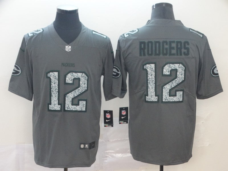 Men's Green Bay Packers Aaron Rodgers #12 Gray Player Game Jersey1 football jersey product view 1