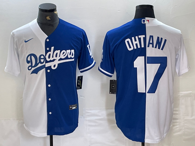 Men's Los Angeles Dodgers Shohei Ohtani White/Blue Player Jersey baseball jersey product view 1