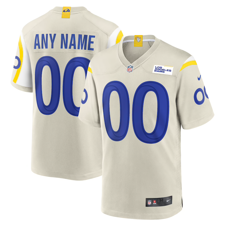 Men's Los Angeles Rams Bone Custom Game Jersey football jersey product view 1