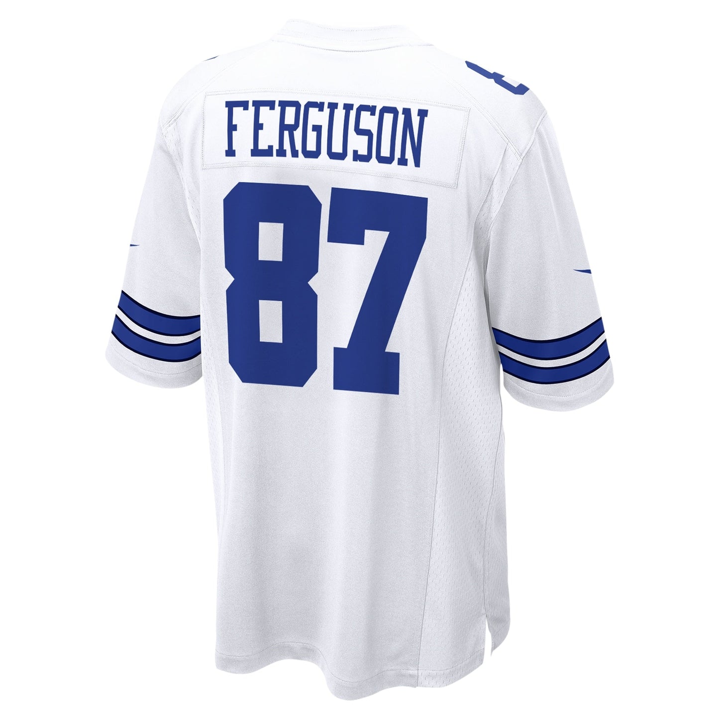 Jake Ferguson Dallas Cowboys Game Jersey - White football jersey product view 3