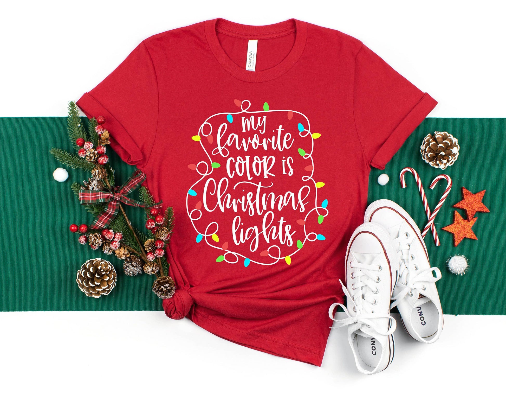 My Favorite Color Is Christmas Lights - Holiday Family Tee Unisex T-shirt, Sweatshirt, Hoodie, Long Sleeve Tee - T-Shirt, Sweatshirt, Hoodie