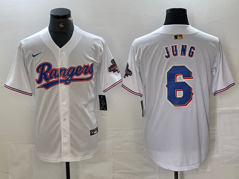 Men's Texas Rangers Josh Jung #6 White 2024 Gold Collection Limited Player Jersey baseball jersey product view 1