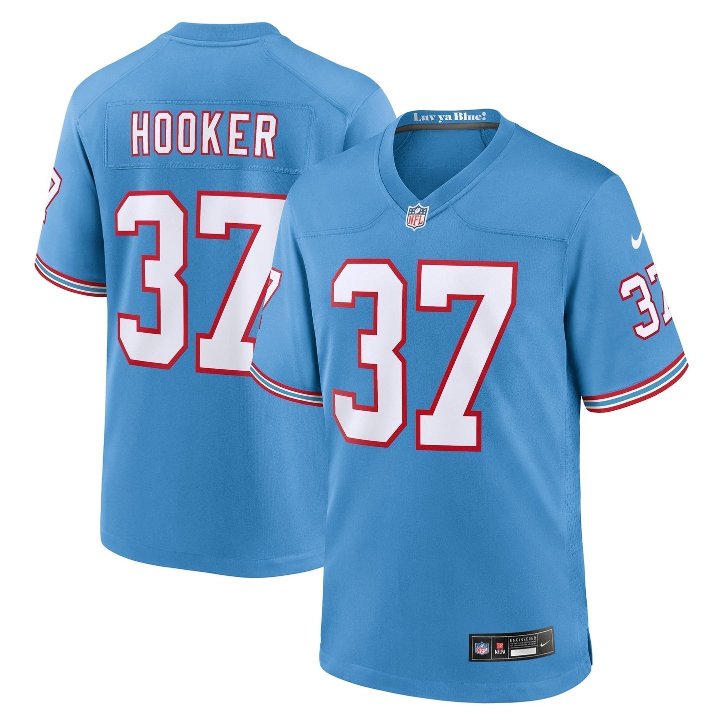 Amani Hooker Tennessee Titans Oilers Throwback Game Jersey - Light Blue hockey jersey product view 1