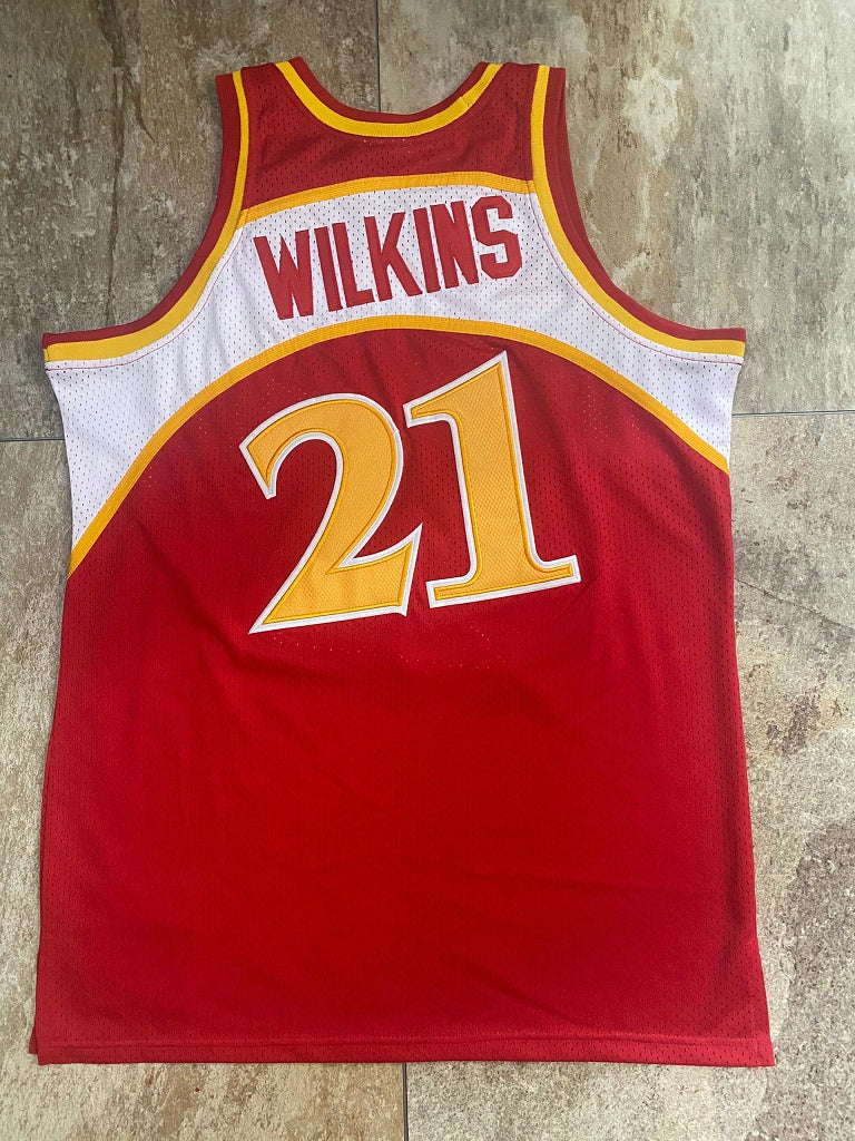 Hawks 21# Wilkins Red MN sports jersey product view 3