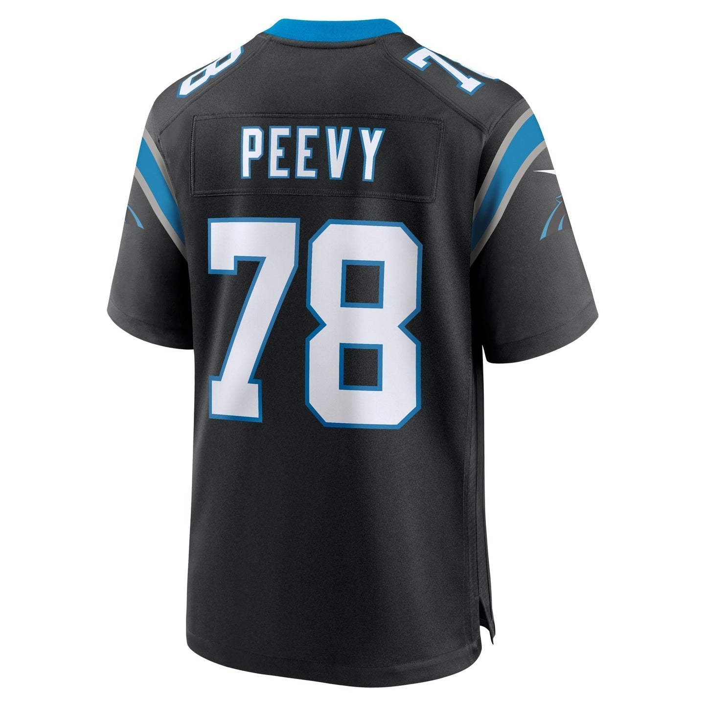 Jayden Peevy Carolina Panthers Game Jersey - Black football jersey product view 3