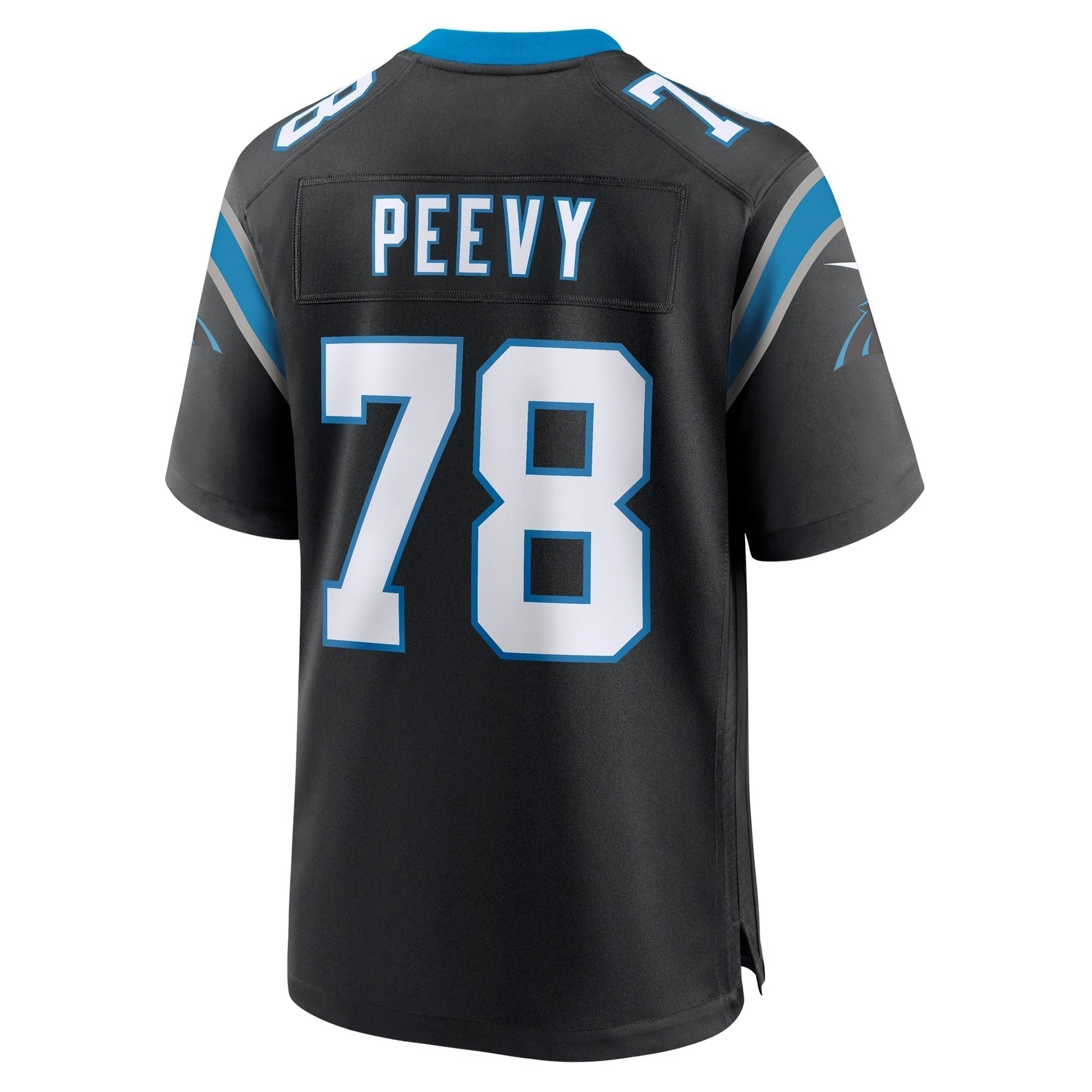 Jayden Peevy Carolina Panthers Game Jersey - Black football jersey product view 3