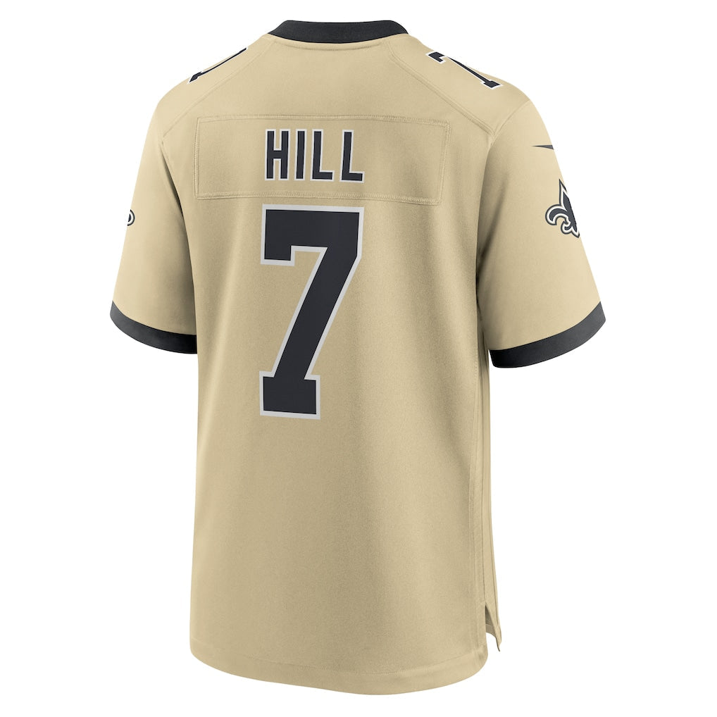 NO.Saints #7 Taysom Hill Gold Gameday Golds Alternate Game Player Jersey football jersey product view 1