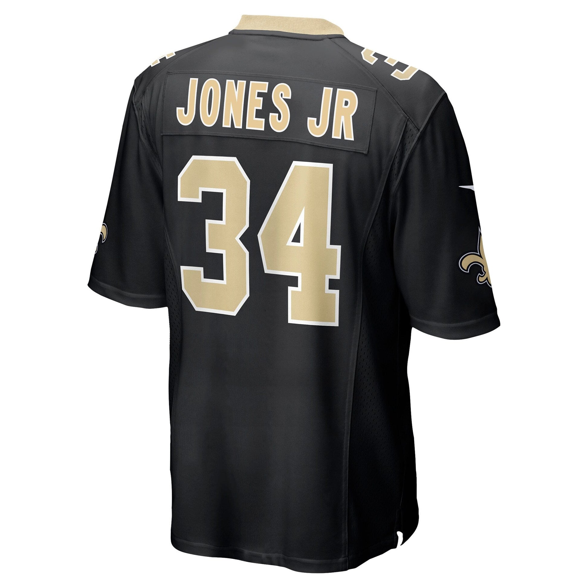 Tony Jones Jr. New Orleans Saints Game Jersey - Black football jersey product view 3