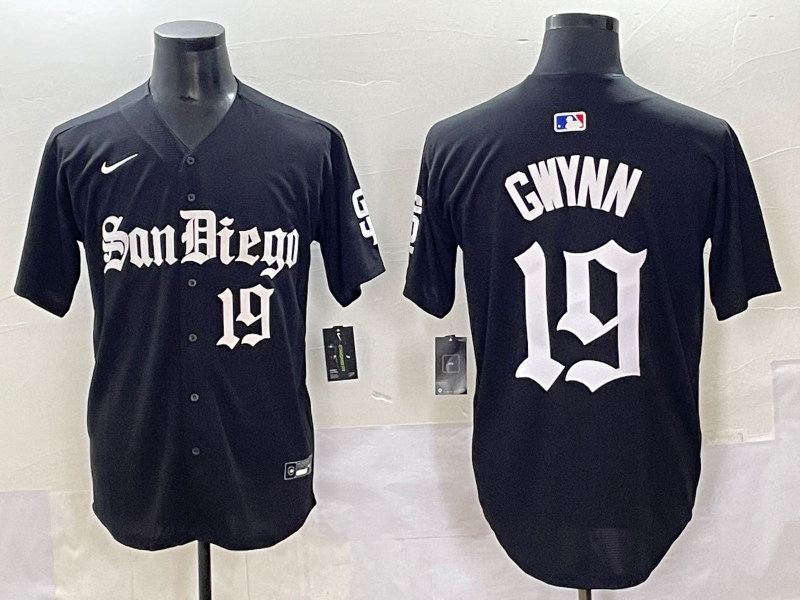 Men's San Diego Padres Tony Gwynn Black Player Game Jersey baseball jersey product view 1