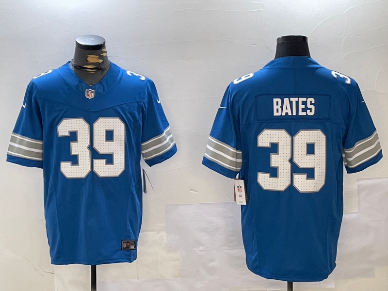 Men's Detroit Lions Jake Bates #39 Blue Team Game Jersey1 football jersey product view 1