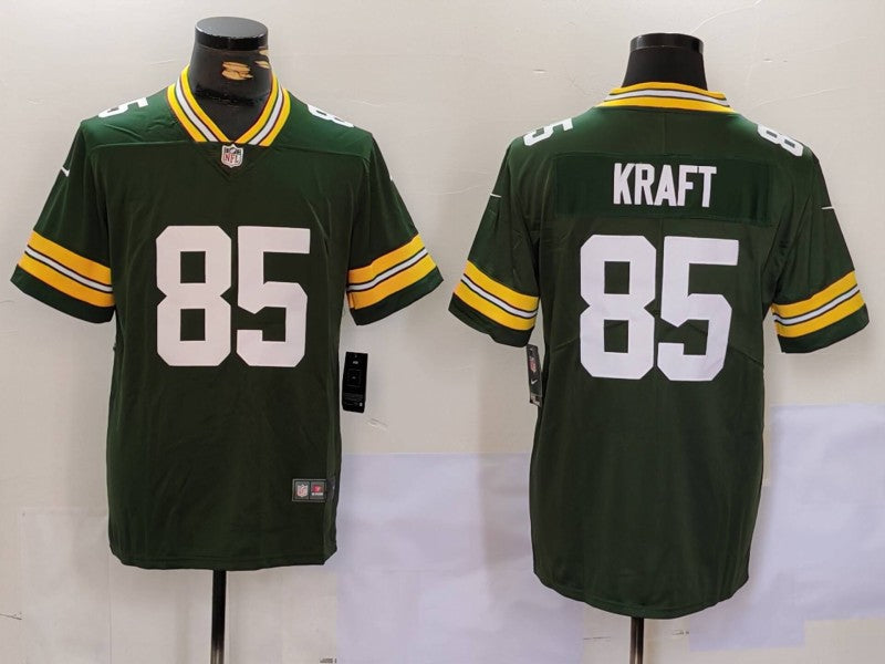 Men's Green Bay Packers Tucker Kraft #85 Green Game Jersey1 football jersey product view 1