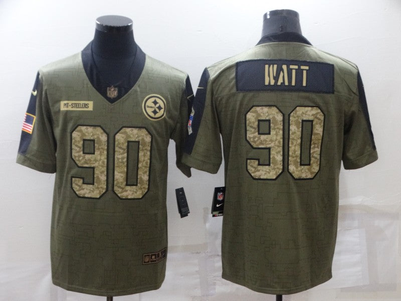 Men's Pittsburgh Steelers T.J. Watt Brown Game Player Jersey football jersey product view 1