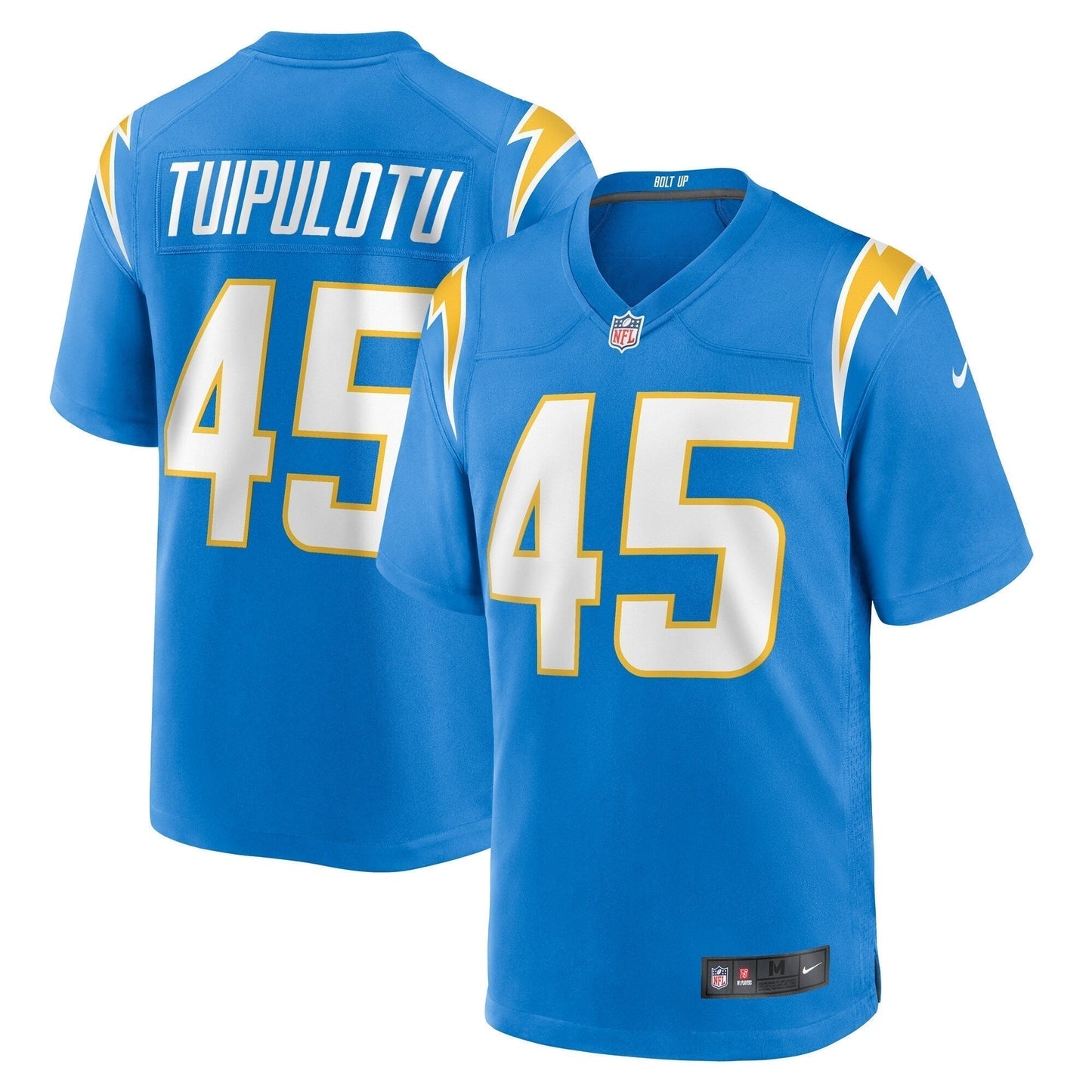 Tuli Tuipulotu Los Angeles Chargers Team Game Jersey - Powder Blue football jersey product view 1