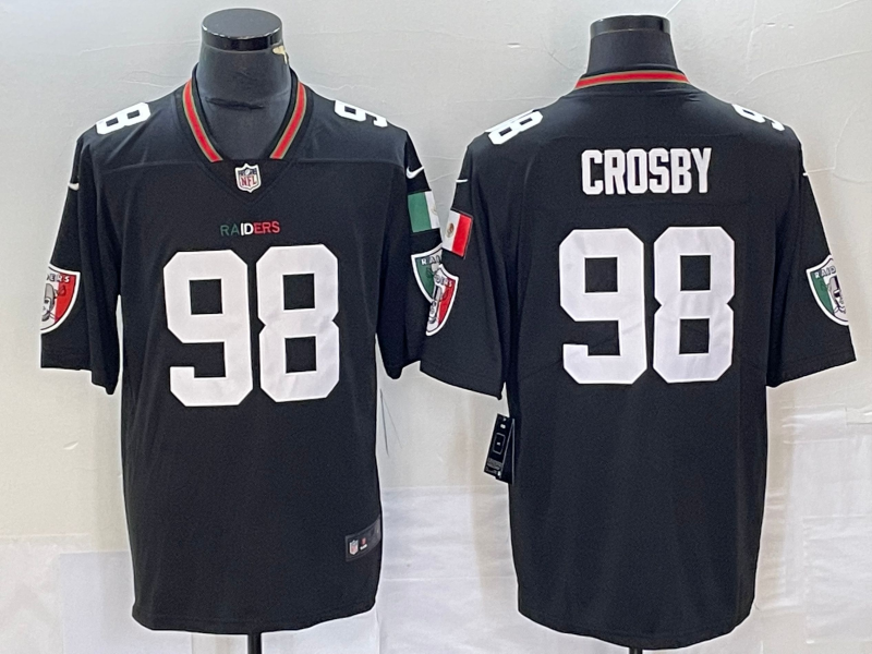 Men's Las Vegas Raiders Maxx Crosby #98 Black Vapor F.U.S.E. Limited Jersey1 football jersey product view 1