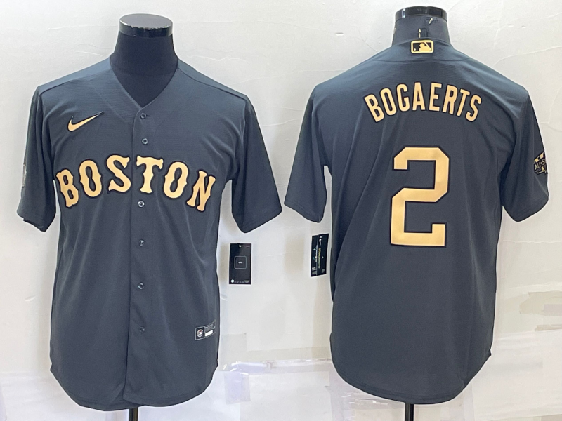 Men's Boston Red Sox Xander Bogaerts Gray Replica Player Jersey baseball jersey product view 1