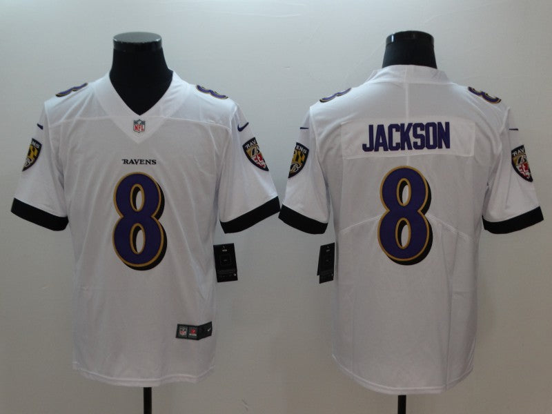 Men's Baltimore Ravens Lamar Jackson White Vapor Limited Jersey1 football jersey product view 1