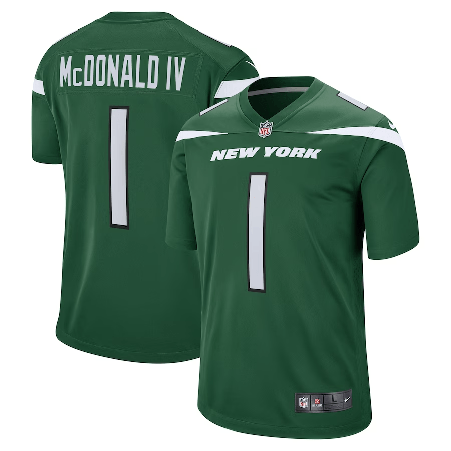 Will McDonald IV New York Jets Jersey football jersey product view 1