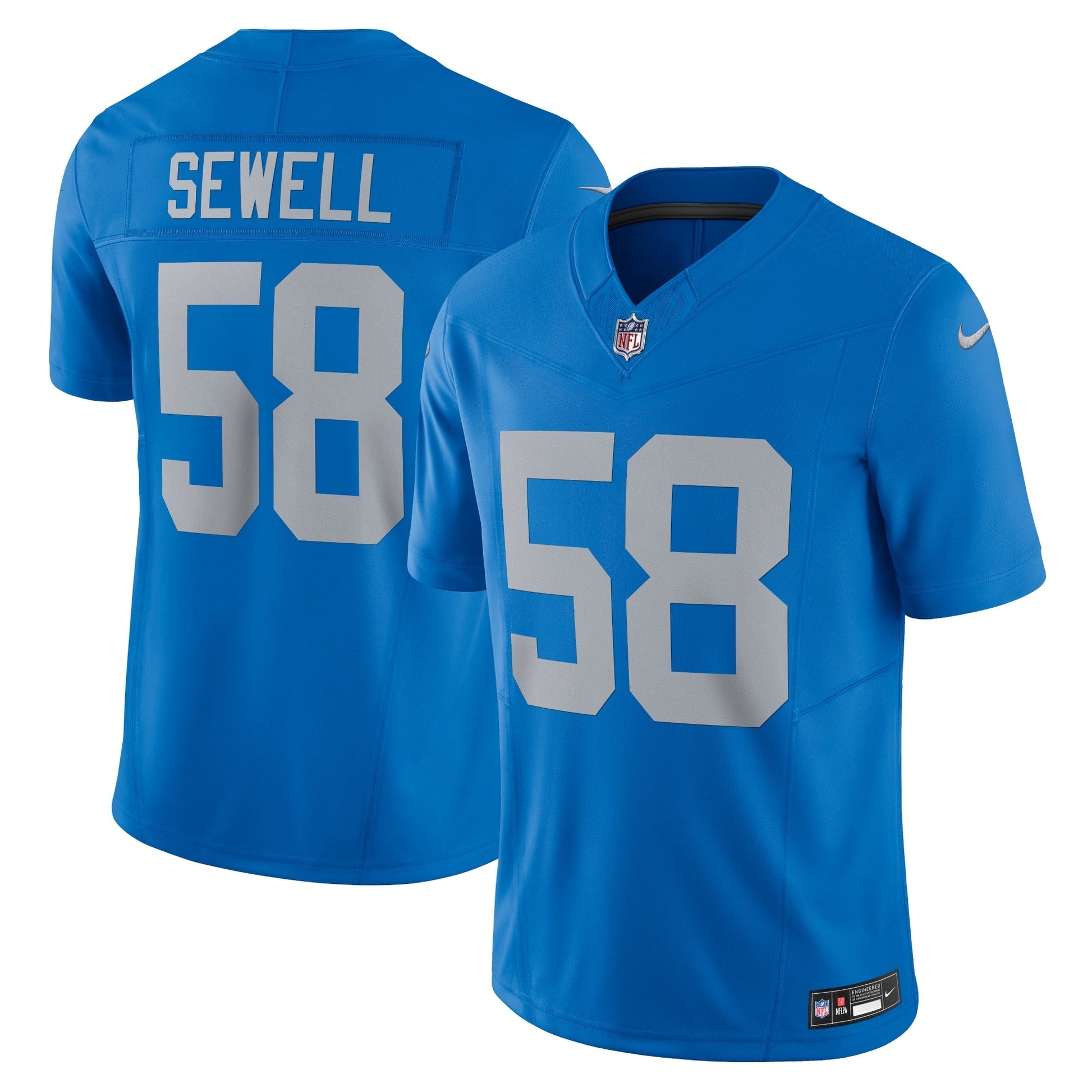 Penei Sewell Detroit Lions Vapor F.U.S.E. Alternate Limited Jersey - Blue football jersey product view 1