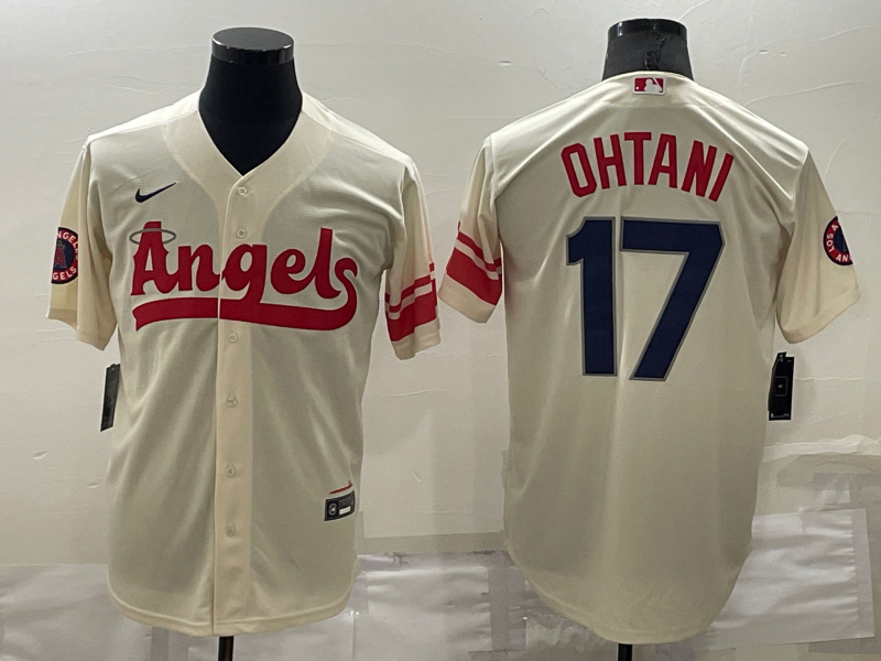 Men's Los Angeles Angels Shohei Ohtani Cream City Connect Replica Player Jersey baseball jersey product view 1