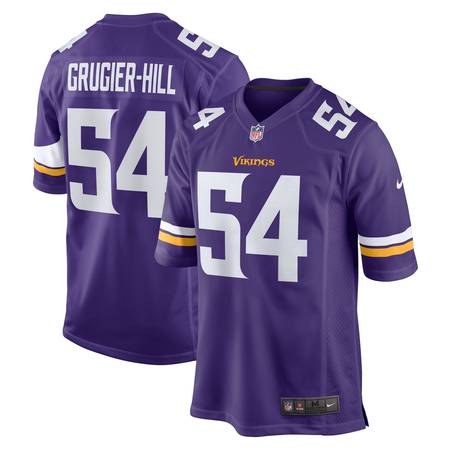 Kamu Grugier-Hill Minnesota Vikings Game Jersey - Purple football jersey product view 1