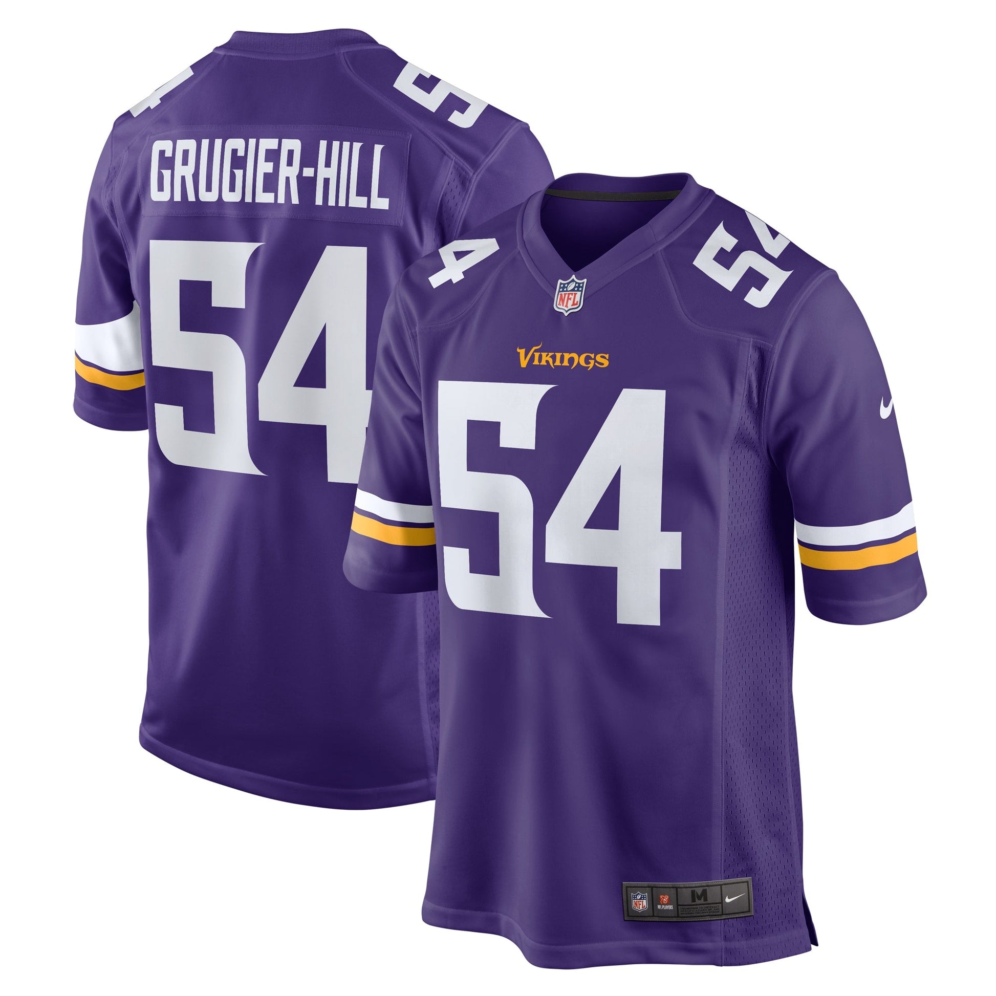Kamu Grugier-Hill Minnesota Vikings Game Jersey - Purple football jersey product view 1