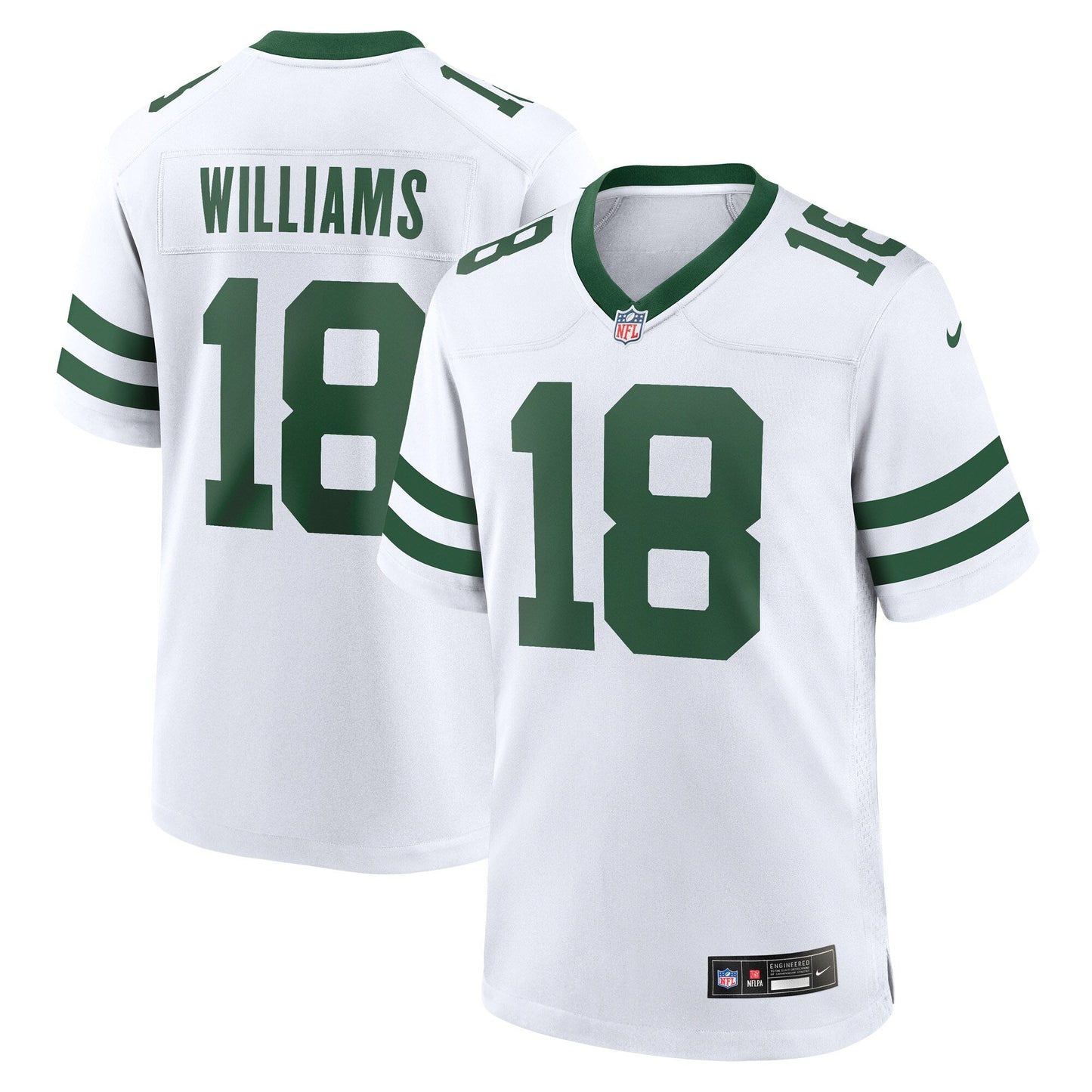 Mike Williams New York Jets Game Jersey Legacy White football jersey product view 1