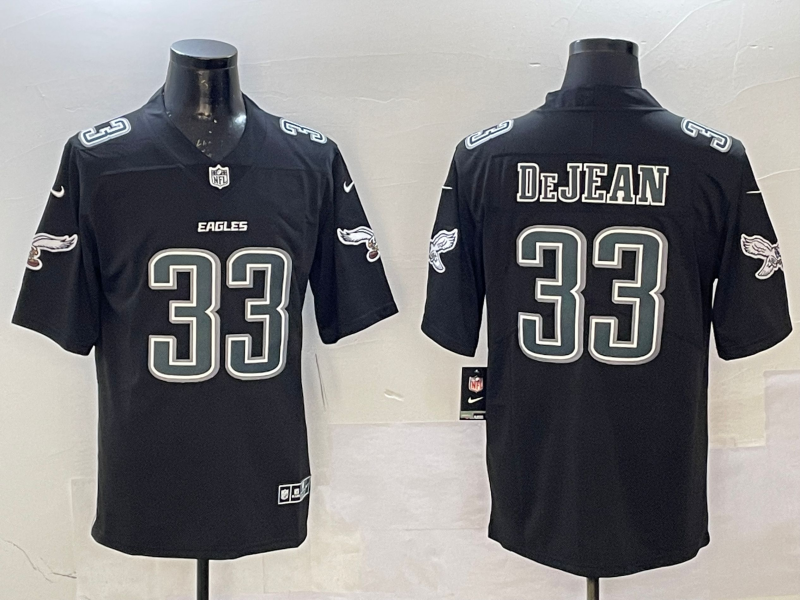 Men's Philadelphia Eagles Cooper DeJean #33 Carbon Black Fashion Game Player Jersey1 football jersey product view 1