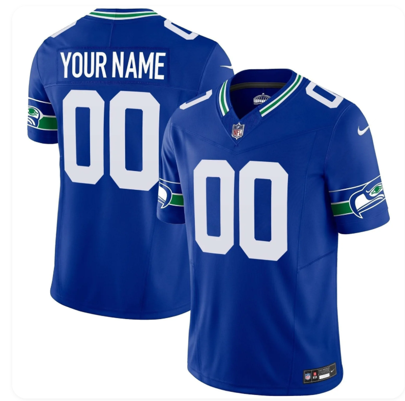 Seahawks Throwback & Gold Vapor Limited Custom Jersey - All Stitched football jersey product view 1