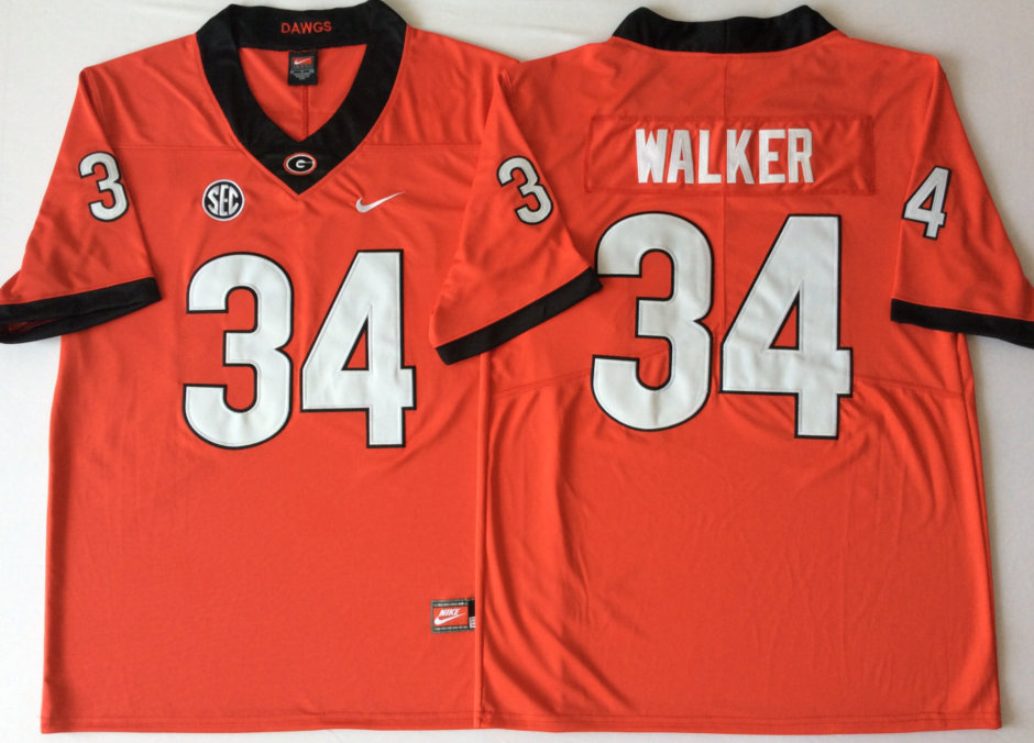 Men's Georgia Bulldogs Herschel Walker Red Player Game Jersey sports jersey product view 1