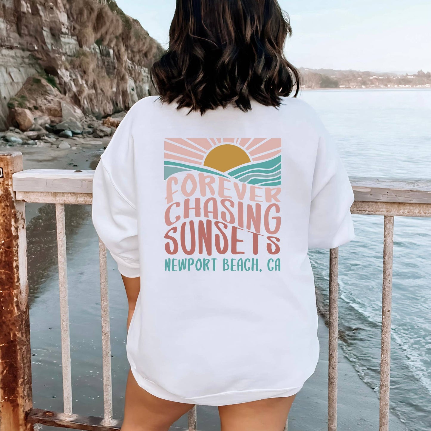 Custom Forever Chasing Sunsets Crewneck Sweatshirt | S-2XL Unisex T-shirt, Sweatshirt, Hoodie, Long Sleeve Tee - T-Shirt, Sweatshirt, Hoodie