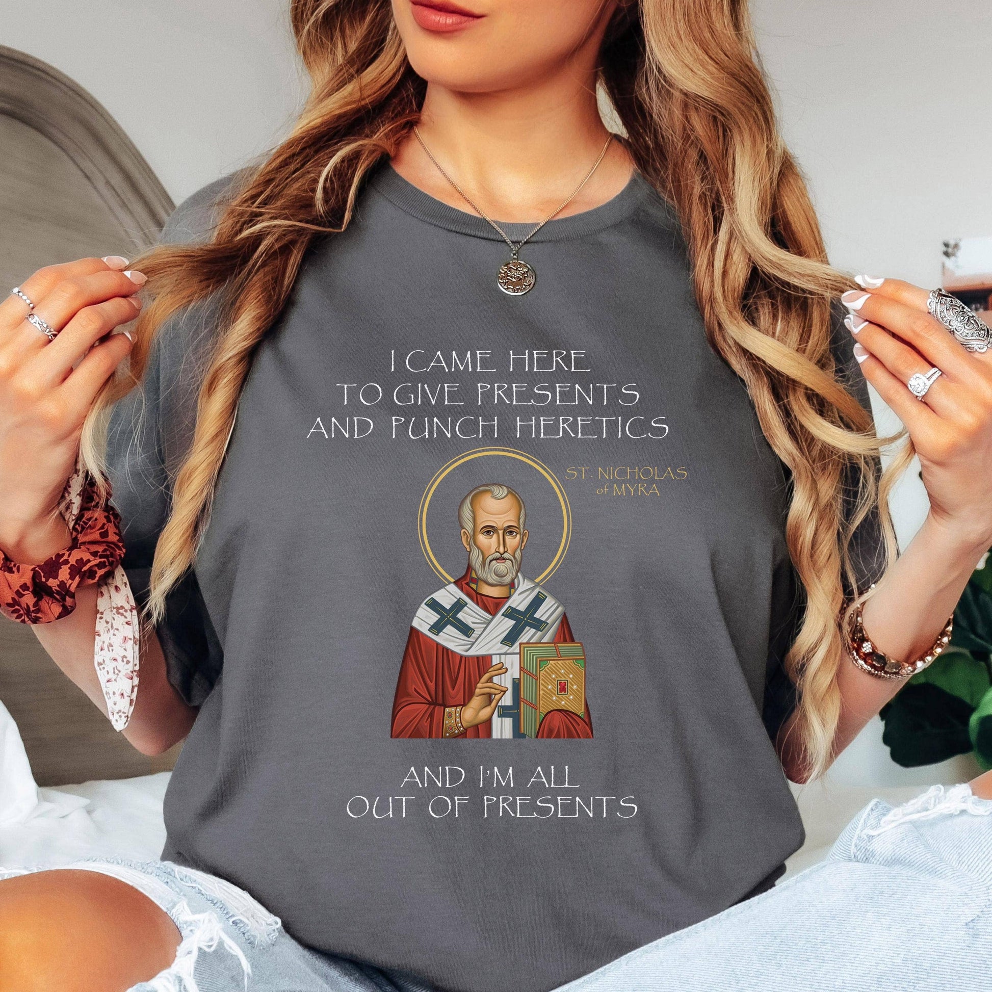 Saint Nicholas Funny Orthodox Christian Christmas Tee Unisex T-shirt, Sweatshirt, Hoodie, Long Sleeve Tee - T-Shirt, Sweatshirt, Hoodie