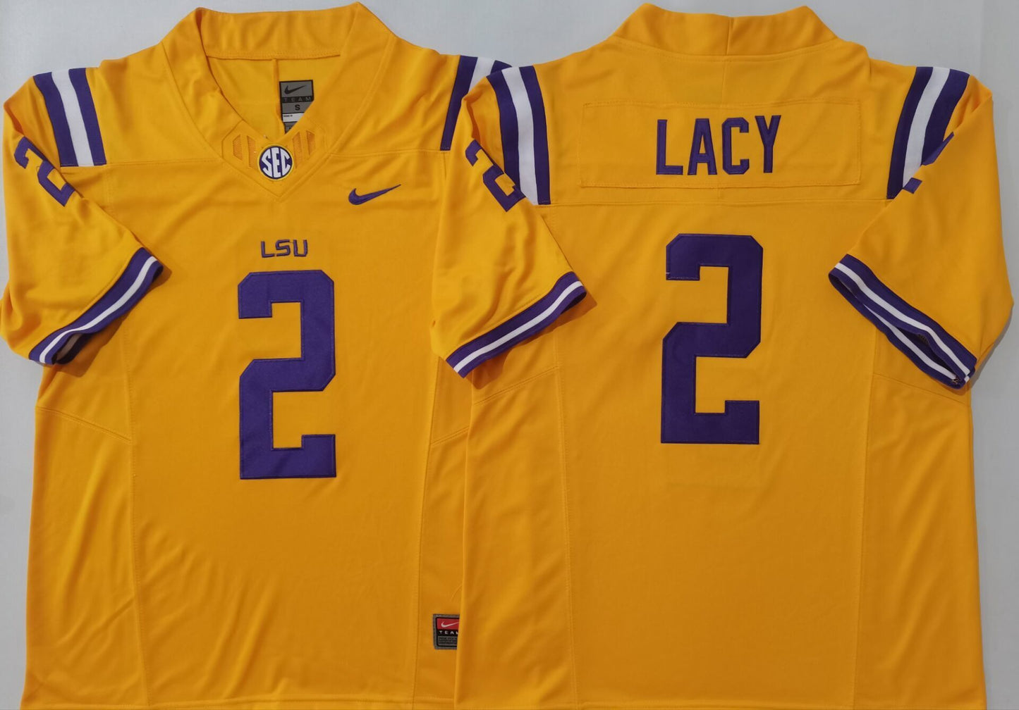 Men's LSU Tigers Kyren Lacy #2 Yellow Player Jersey sports jersey product view 1