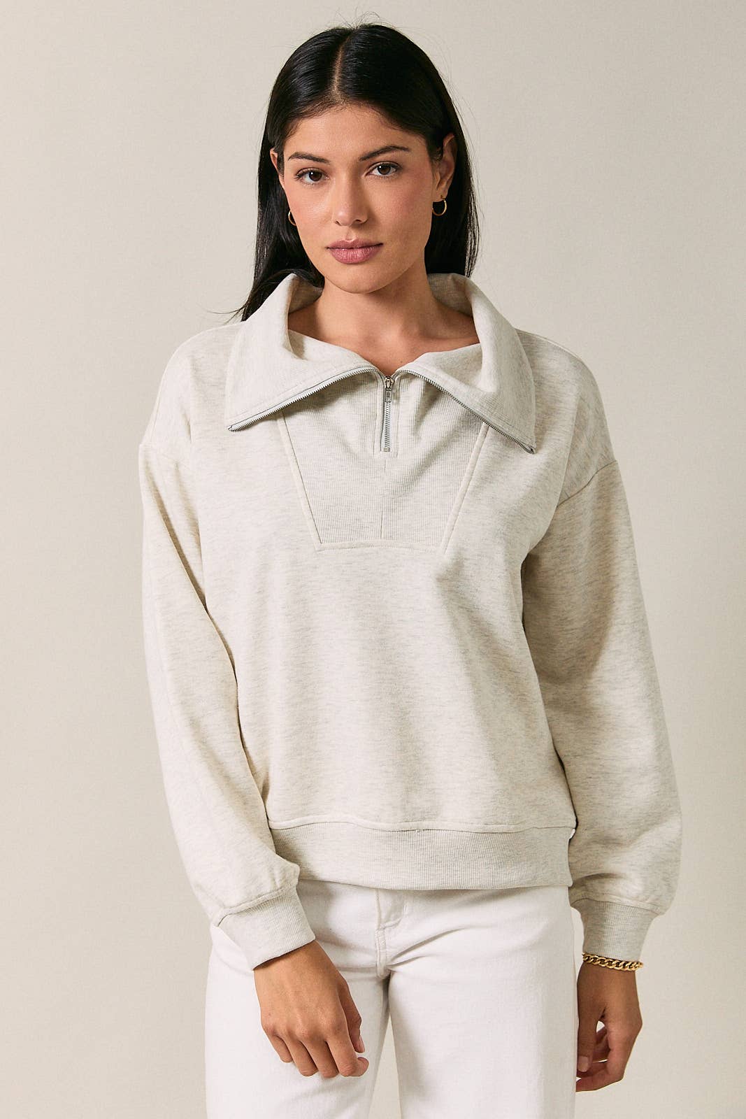 Half Zip Funnel Neck Long Sleeve Pullover Top Unisex T-shirt, Sweatshirt, Hoodie, Long Sleeve Tee - T-Shirt, Sweatshirt, Hoodie